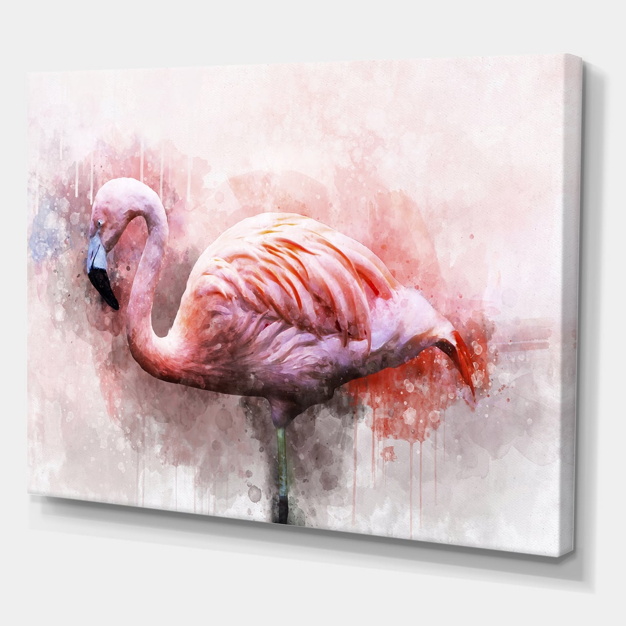 Designart - Portrait of Pink Flamingo V - Farmhouse Canvas Wall Art Print